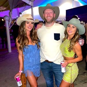 X by NBD blue cristal fringe dress